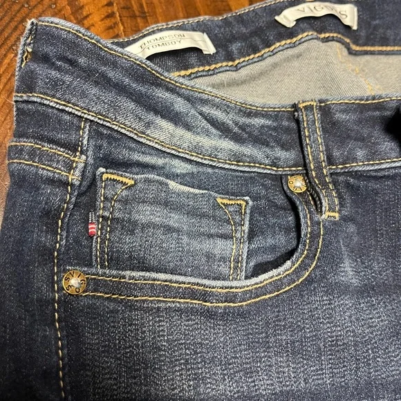 Vigoss Thompson Tomboy Fit Ankle Denim Jeans Low Waist Rise Distressed Dark Wash - Picture 5 of 13